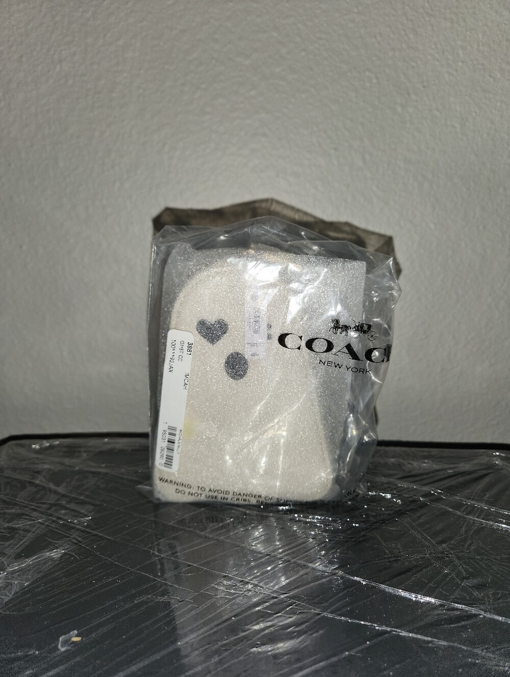 Coach Ghost Coin Pouch - White with Black Face - Picture 2 of 3